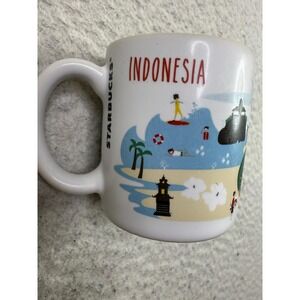 Starbucks Indonesia Series Demitasse Espresso Mug 3 oz Red Interior 2015 Ceramic